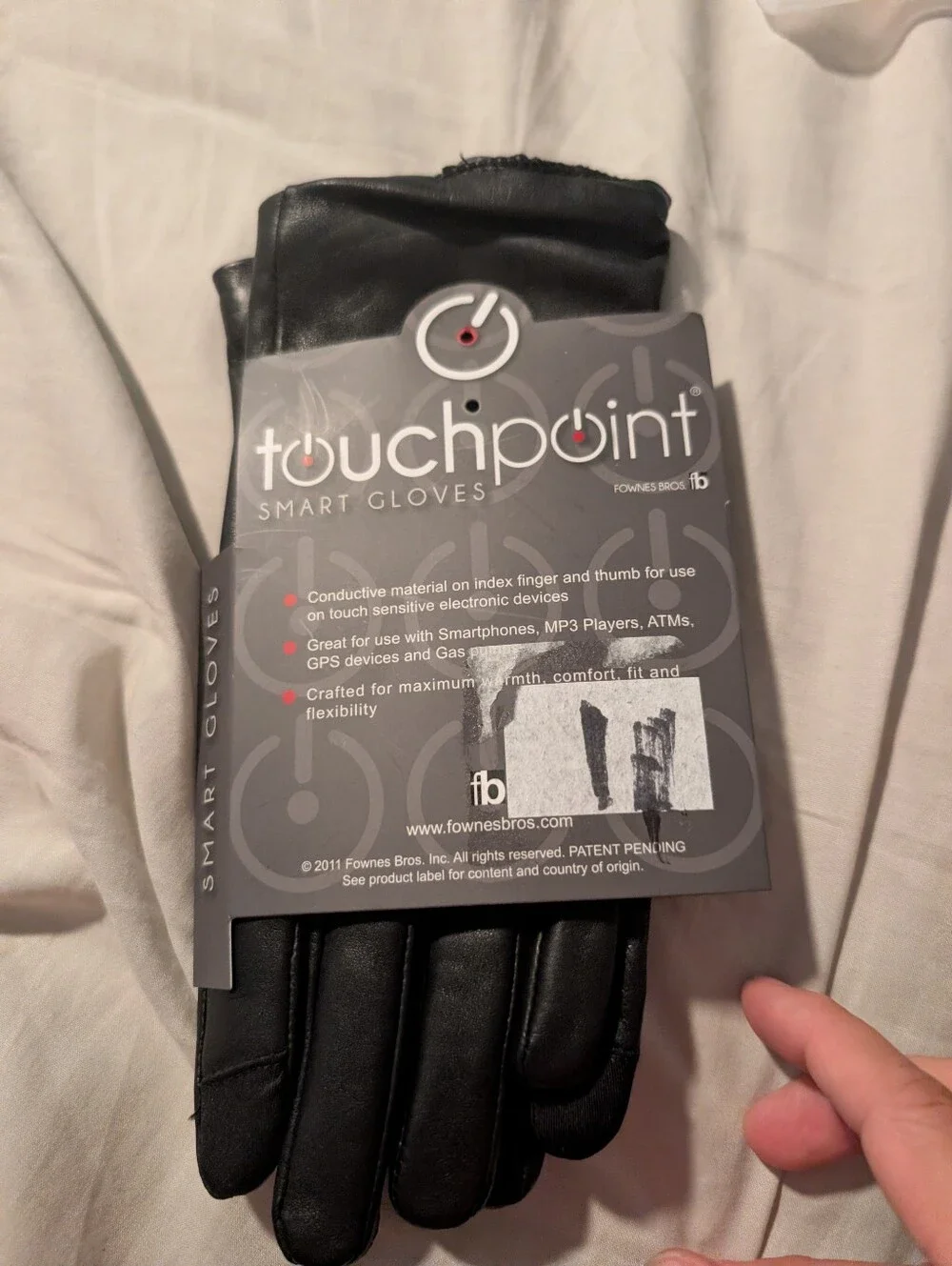 TOUCHPOINT Cashmere Lined Leather Smart Gloves